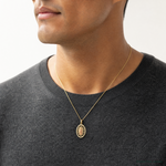 14K Two-tone Our Lady of Guadalupe Pendant - Model Shot