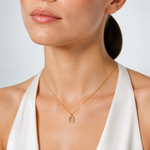14k CZ Diamond-cut Moon and Star Pendant - Model Shot