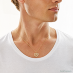 14k Polished CZ Heart Pendant - Model Shot
