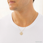 14k Polished CZ Heart Pendant - Model Shot