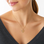 14k Polished CZ Heart w/Infinity Pendant - Model Shot