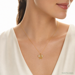 14k Polished CZ Butterfly Pendant - Model Shot