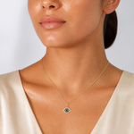 14K Polished Multi-color CZ Evil Eye Pendant - Model Shot