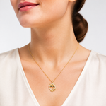 14K Polished Black and White CZ Mommy and Baby Owl Pendant - Model Shot