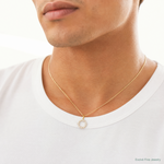 14k Polished CZ Circle Pendant - Model Shot