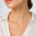 14k Polished CZ Seahorse Pendant - Model Shot