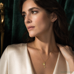 14k Martini Glass with Green CZ Olive Pendant - Model Shot