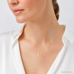14k Small Slanted Block Letter J Initial Charm - Model Shot