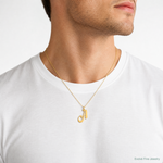 14K Small Fancy Script Letter A Initial Charm - Model Shot