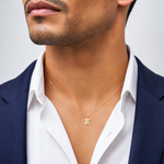 14k Small Script Letter B Initial Charm - Model Shot