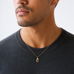 14k Small Script Letter C Initial Charm - Model Shot