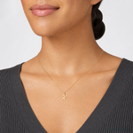 14k Small Script Letter K Initial Charm - Model Shot