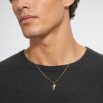14k Small Script Letter T Initial Charm - Model Shot