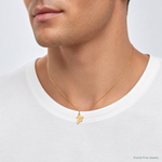 14k Small Script Letter V Initial Charm - Model Shot
