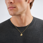 14k Medium Script Letter M Initial Charm - Model Shot