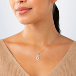 14k White Gold Medium Script Letter O Initial Charm - Model Shot