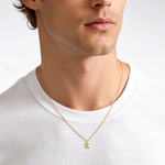 14k Small Block Letter K Initial Charm - Model Shot