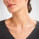 14k Small Block Letter O Initial Charm - Model Shot