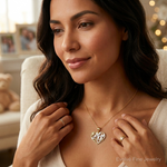 14k and Rhodium MOM Pendant - Model Shot