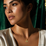 14K Enameled Eye Pendant - Model Shot
