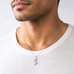 14KW White Gold Script Letter J Initial Pendant - Model Shot