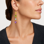 14K Muti-Gemstone Post Earrings - Model Shot