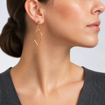 14k Twisted Post Dangle Earrings - Model Shot