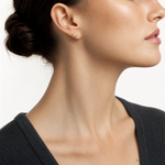 14k with Rhodium Polished Dragonfly Post Earrings - Model Shot