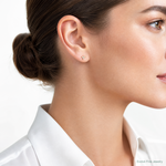 14K Polished CZ Triangle Post Earrings - Model Shot