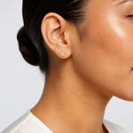 14k CZ Star Post Earrings - Model Shot