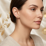 14k Bumble Bee Post Earrings - Model Shot