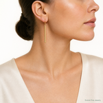 14K Bar Dangle Earrings - Model Shot