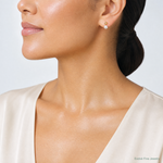 14k Polished Ball and 3-4mm FWC Pearl Screwback Set of 2 Earrings - Model Shot