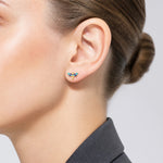 14k Enameled Dragonfly Earrings - Model Shot