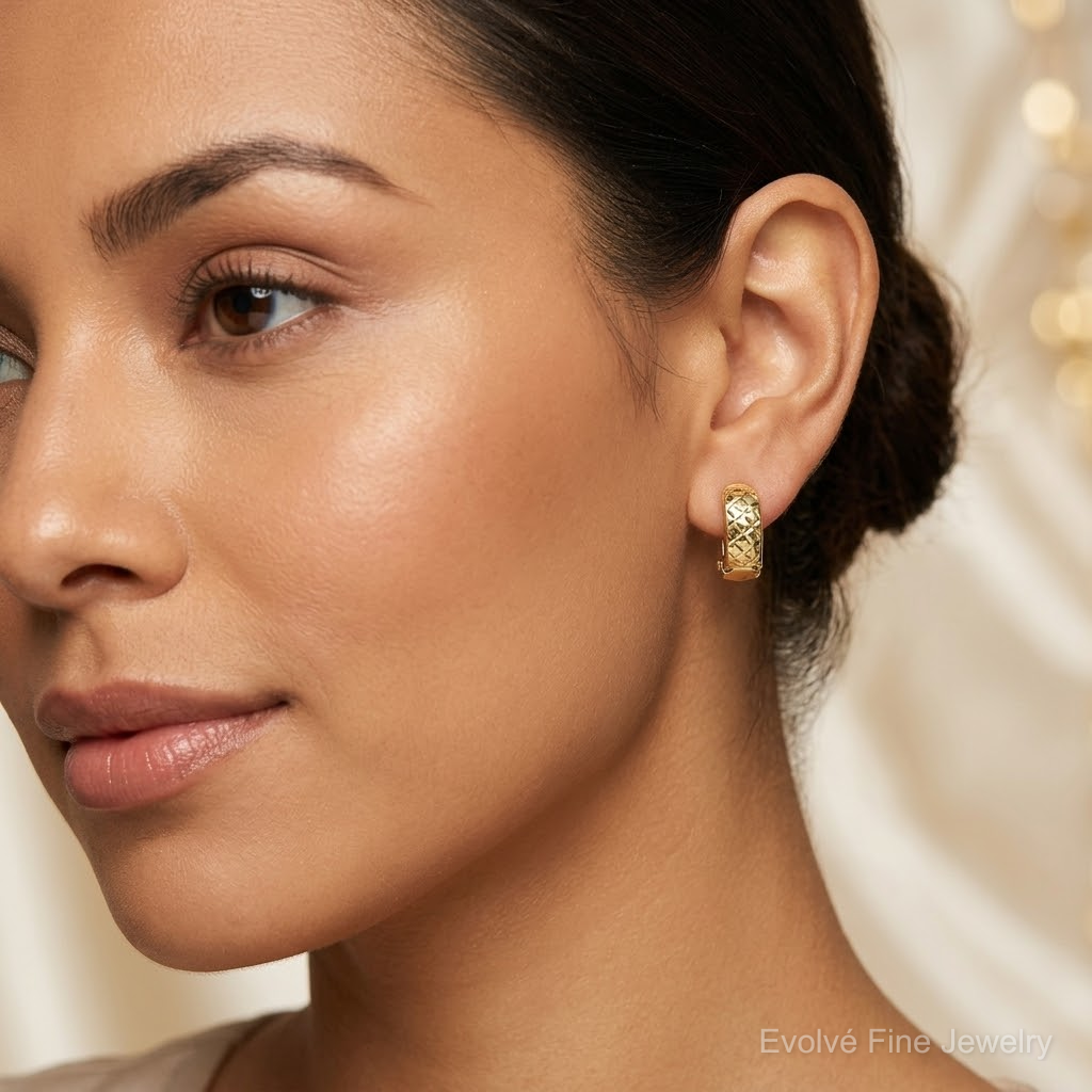 14k Non-Pierced Earrings - Model Shot