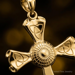 14k Celtic Cross Pendant - Close-up View