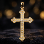 14k 1/4ct. Diamond Cross Pendant - Close-up View