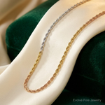 14k Tri-Color 1.5mm D/C Rope Chain - Lifestyle View