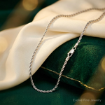 14k White Gold 1.5mm D/C Rope with Lobster Clasp Chain - Lifestyle View