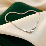 14k White Gold 1.75mm D/C Rope with Lobster Clasp Chain - Lifestyle View