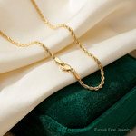 14k 2mm D/C Rope with Lobster Clasp Chain - Lifestyle View