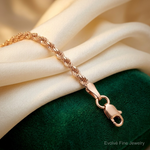 14k Rose Gold 2.25mm D/C Rope with Lobster Clasp Chain - Lifestyle View