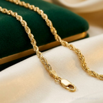 14k 2.75mm D/C Rope with Lobster Clasp Chain - Lifestyle View
