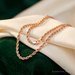 14k Rose Gold 2.75mm Diamond-cut Rope with Lobster Clasp Chain - Lifestyle View