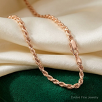 14k Rose Gold 2.75mm Diamond-cut Rope with Lobster Clasp Chain - Lifestyle View