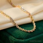 14k Tri-Color 2.9mm D/C Rope Chain - Lifestyle View