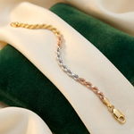 14k Tri-Color 2.9mm D/C Rope Chain - Lifestyle View