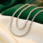 14k White Gold 2.75mm D/C Rope with Lobster Clasp Chain - Lifestyle View