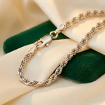14k White Gold 2.75mm D/C Rope with Lobster Clasp Chain - Lifestyle View