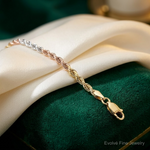 14k Tri-Color 3mm D/C Rope Chain - Lifestyle View